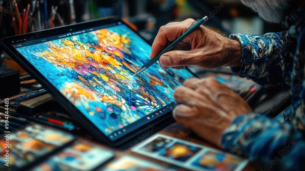 Creating digital abstract art on tablet with precision Creating digital abstract art on tablet with precision