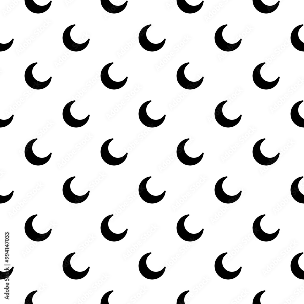 Black crescent moon seamless pattern Black crescent moon seamless pattern