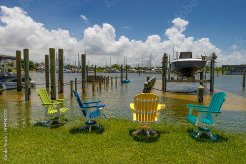 Tourist town of Kemah, Texas, USA photo