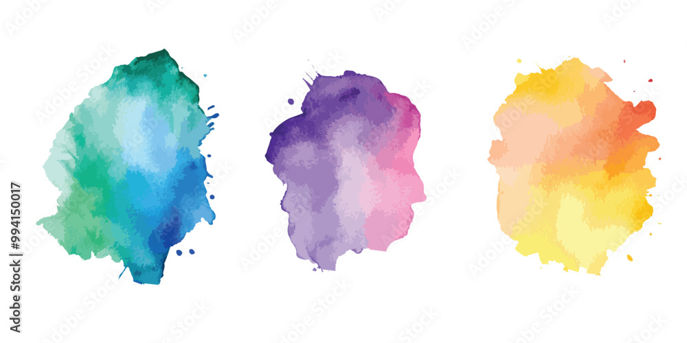 Abstract pattern with blue watercolor clouds on white background, watercolor vector stains; background for title and logo. Abstract pattern with blue watercolor clouds on white background, watercolor vector stains; background for title and logo.