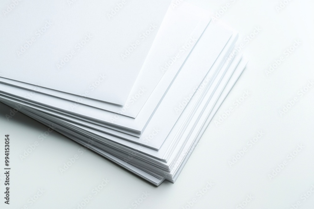 Blank A4 Stacked Paper Mockup isolated created with Generative AI Blank A4 Stacked Paper Mockup isolated created with Generative AI