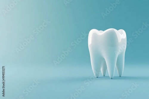 Dental care essentials on blue background: Tooth models, toothbrush, dental implants, and tools showcasing oral hygiene, dentistry, and modern dental care.