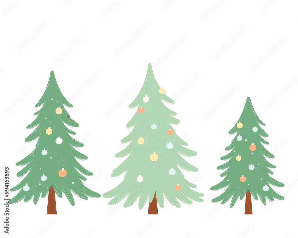 vector illustration of a set of three Christmas trees on a white background isolated vector illustration of a set of three Christmas trees on a white background isolated
