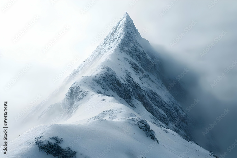Snowy Mountain Peak Pierces Through a Blanket of Clouds Snowy Mountain Peak Pierces Through a Blanket of Clouds