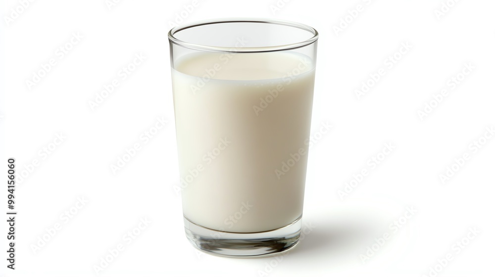A refreshing glass of milk, perfect for nutrition and as an ingredient in various recipes, presented on a clean white background. A refreshing glass of milk, perfect for nutrition and as an ingredient in various recipes, presented on a clean white background.