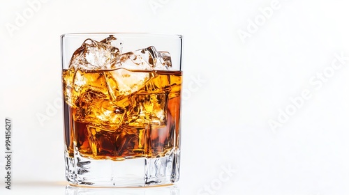 Wallpaper Mural A refreshing glass of whiskey with ice, perfect for relaxing evenings or special occasions, showcasing rich amber color. Torontodigital.ca