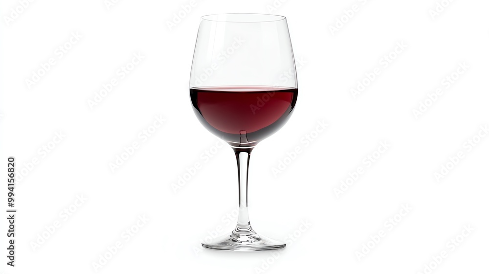 Elegant red wine glass showcasing a rich wine color, perfect for gourmet dining or wine tasting events. Elegant red wine glass showcasing a rich wine color, perfect for gourmet dining or wine tasting events.
