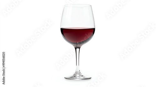 Elegant red wine glass showcasing a rich wine color, perfect for gourmet dining or wine tasting events.