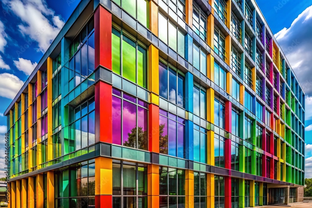 Elegant Modern Building Facade with Clean Lines and Glass Windows for Background and Design Use Elegant Modern Building Facade with Clean Lines and Glass Windows for Background and Design Use