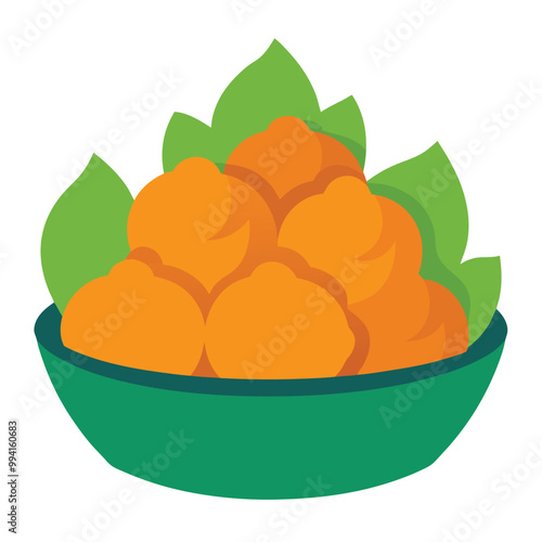 Vegetable pakoras vector illustration isolated on a white background