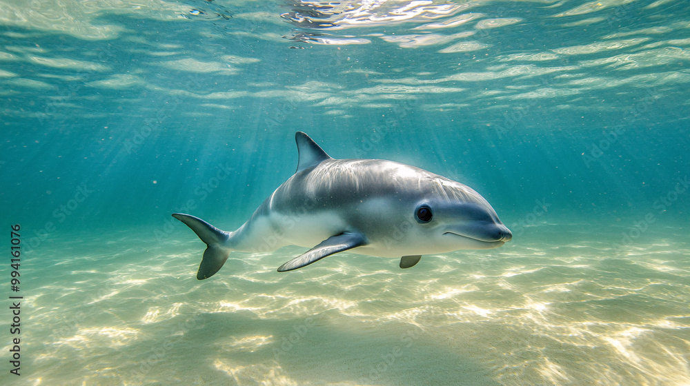 Fototapeta premium Cute Dolphin Under Water