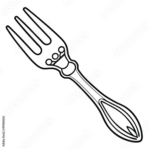 Wooden fork vector silhouette