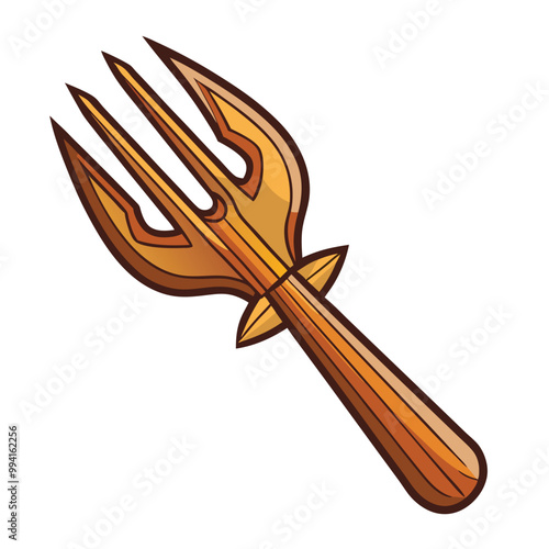 Wooden fork vector illustration isolated on a white background