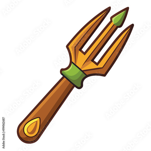 Wooden fork vector illustration isolated on a white background