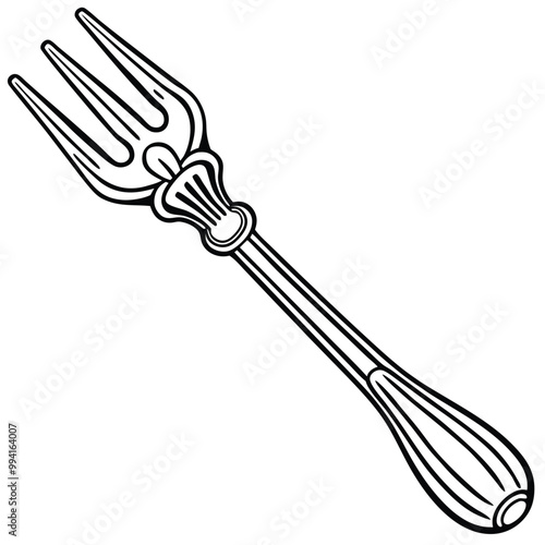 Wooden fork Vector silhouette