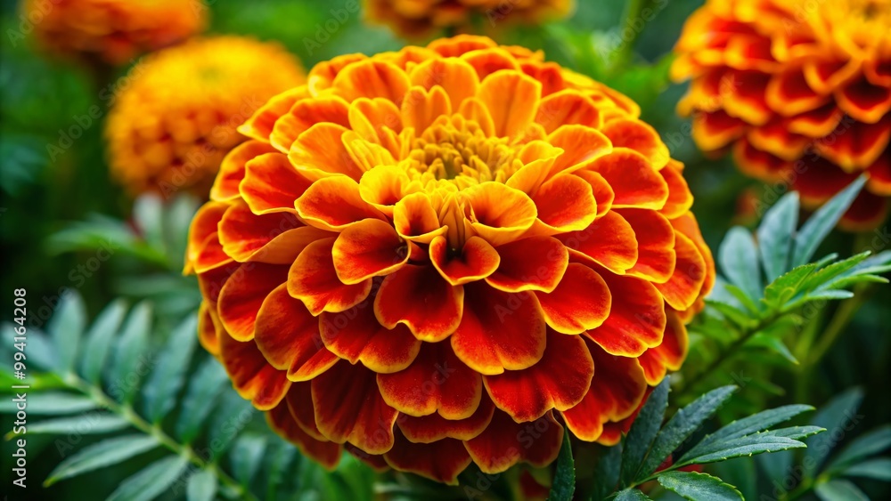 Elegant Outline of a Marigold Flower for Botanical Illustrations and Design Projects Elegant Outline of a Marigold Flower for Botanical Illustrations and Design Projects