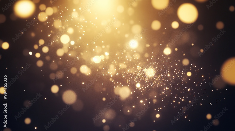 Golden bokeh lights shimmering in a dark background creating a dreamy atmosphere during a festive celebration at night Golden bokeh lights shimmering in a dark background creating a dreamy atmosphere during a festive celebration at night