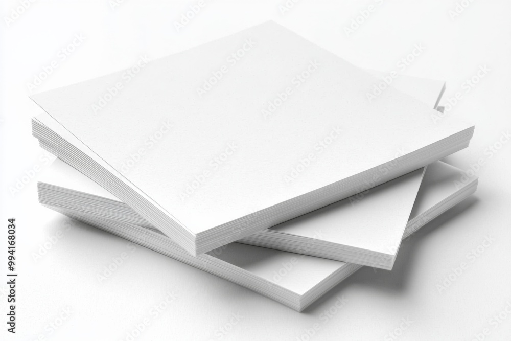 Blank A4 Stacked Paper Mockup isolated created with Generative AI