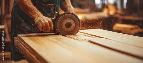 Carpenter Using a Circular Saw to Cut Wood