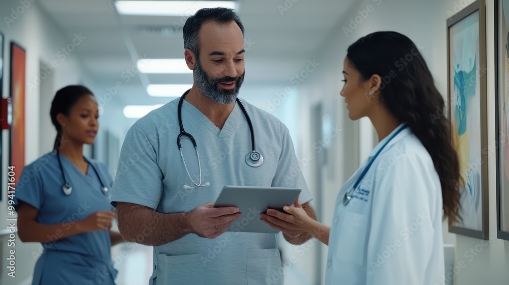 The Medical Team Discussing Technology The Medical Team Discussing Technology