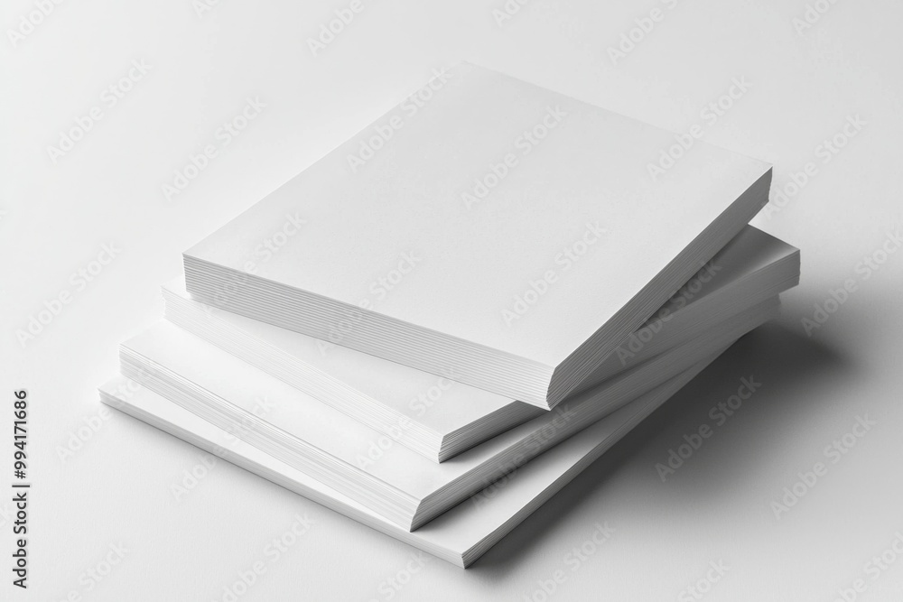 Blank A4 Stacked Paper Mockup isolated created with Generative AI Blank A4 Stacked Paper Mockup isolated created with Generative AI