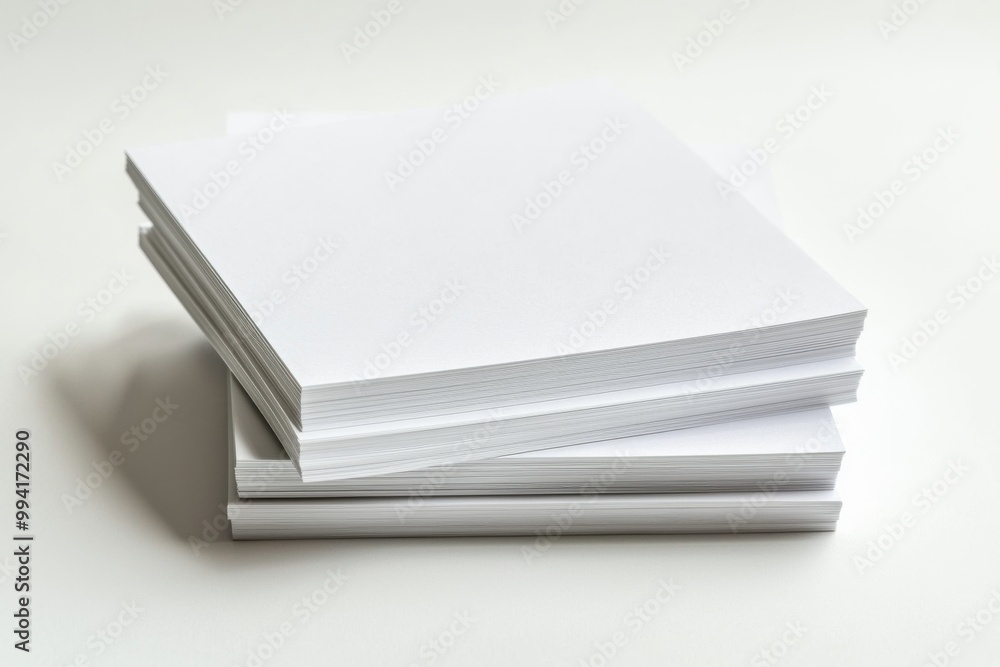 Blank A4 Stacked Paper Mockup isolated created with Generative AI Blank A4 Stacked Paper Mockup isolated created with Generative AI