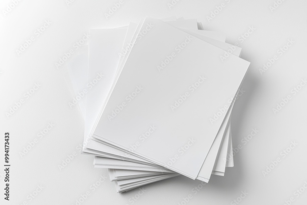 Blank A4 Stacked Paper Mockup isolated created with Generative AI Blank A4 Stacked Paper Mockup isolated created with Generative AI