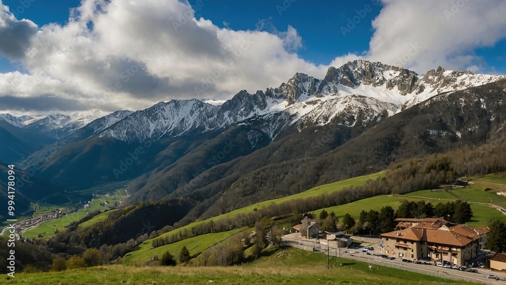 Fototapeta premium town is the capital of the Valley and the head