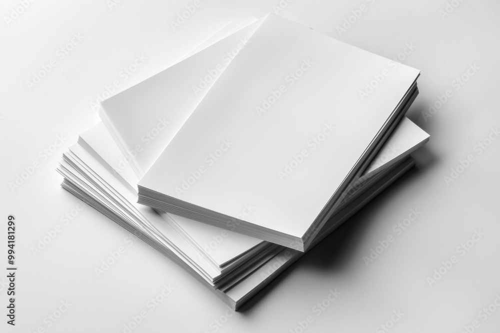 Blank A4 Stacked Paper Mockup isolated created with Generative AI Blank A4 Stacked Paper Mockup isolated created with Generative AI