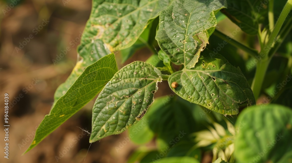 Soybean Leaves with Holes and Visible Damage from Helicoverpa Zea Caterpillar: Insightful Look at the Impact of Pest Attacks on Crop Growth
Soybean Leaves with Holes and Visible Damage from Helicoverpa Zea Caterpillar: Insightful Look at the Impact of Pest Attacks on Crop Growth