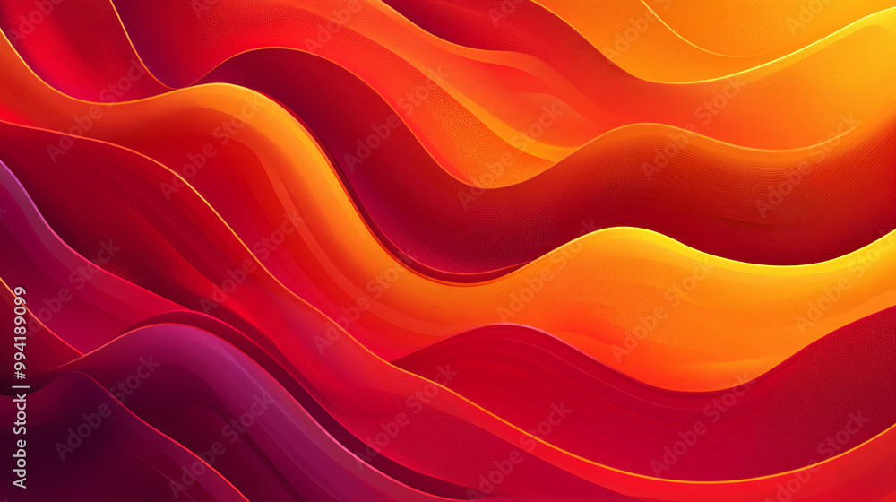 Obraz premium Abstract Orange and Red Gradient Waves Background