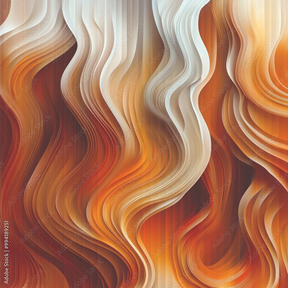 Abstract Orange and White Wavy Pattern Abstract Orange and White Wavy Pattern