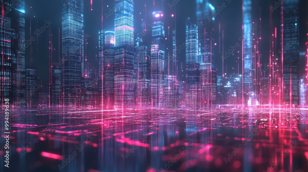 abstract hologram with smart city .Smart with communication technology. Futuristic digital data network connected. abstract hologram with smart city .Smart with communication technology. Futuristic digital data network connected.