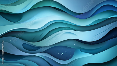 Abstract Blue and Green Waves