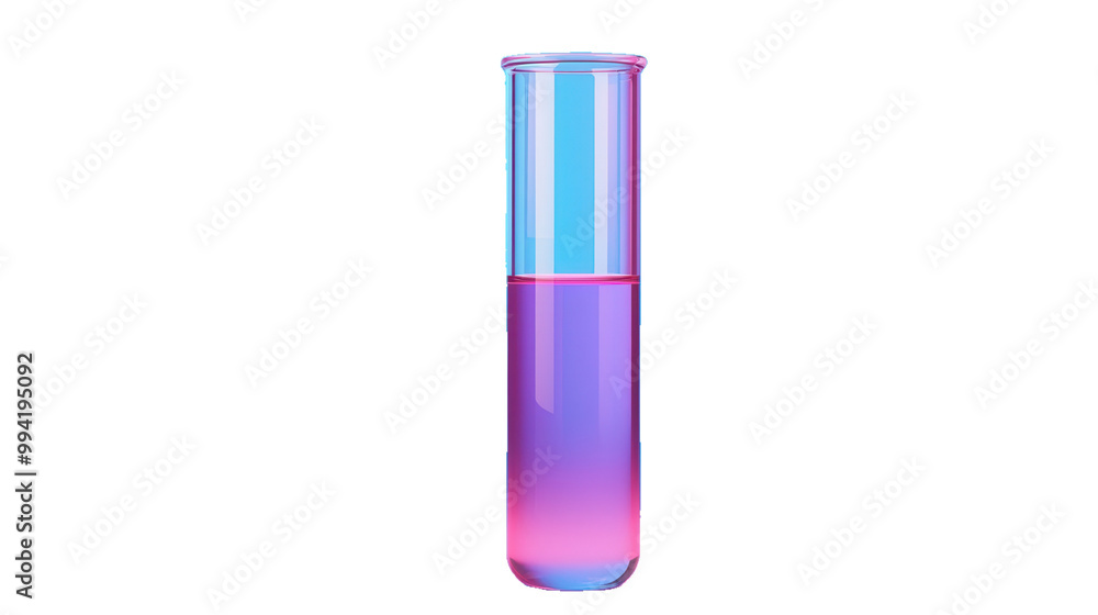 Colorful test tube with liquid, transparent background Colorful test tube with liquid, transparent background