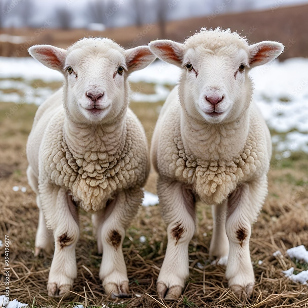 Obraz premium sheep and lambs