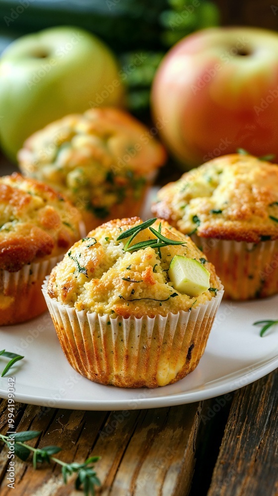 Muffins With Spinach On Top Of Them Are On A Table Muffins With Spinach On Top Of Them Are On A Table