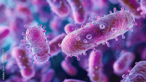 illustration of bacillus microorganisms seen from a microscope