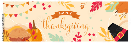 Trendy abstract Thanksgiving templates. Good for poster, card, invitation, flyer, cover, banner, placard, brochure and other graphic design. Vector illustration.