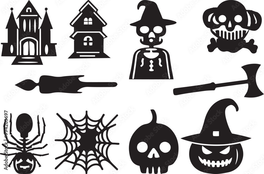 Halloween silhoette icon for Halloween festival Halloween silhoette icon for Halloween festival