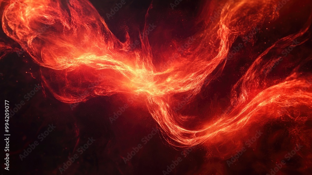Fototapeta premium Dynamic red flame swirls and effects