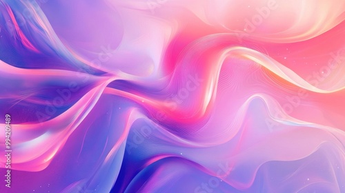 Whimsical Holographic 2D Cartoon Background Elegant Dreamy Pink and Purple Mesh Gradient Iridescent Fantasy Wallpaper for Cosmic Posters or Flyers