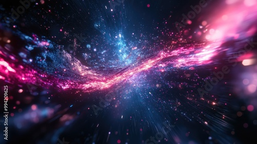 Abstract digital background for concert event or game trailer featuring cinematic elements and particle effects photo