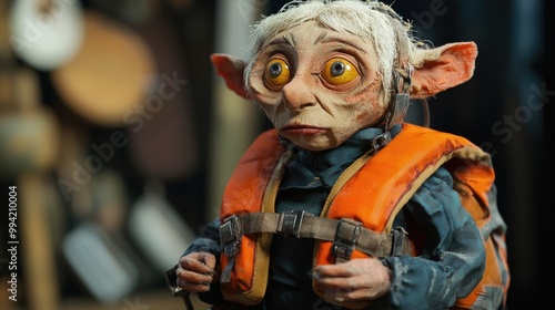 Fantasy puppet wearing a life jacket photo