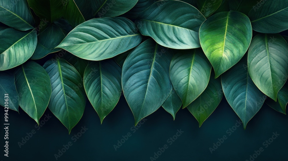 Obraz premium abstract green texture leaves nature background, tropical leaves