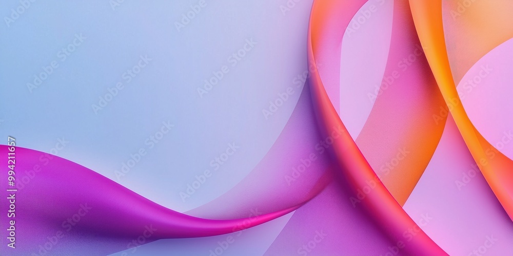 Abstract futuristic background with colorful ribbon on lilac backdrop. Delicate abstract surface design with smooth pleated shapes, silky material. Abstract futuristic background with colorful ribbon on lilac backdrop. Delicate abstract surface design with smooth pleated shapes, silky material.