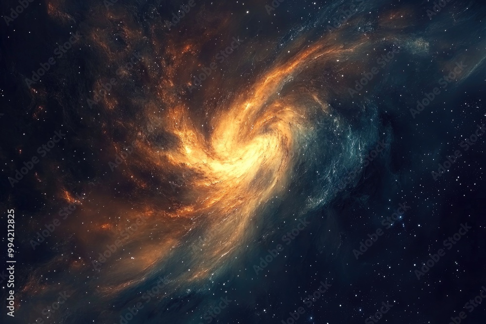 Fototapeta premium Stunning cosmic scenery featuring a starry night sky vibrant nebulae and swirling galaxies