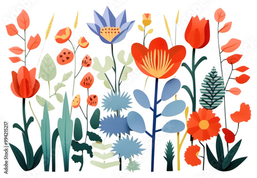 Wallpaper Mural PNG Garden art painting pattern. Torontodigital.ca