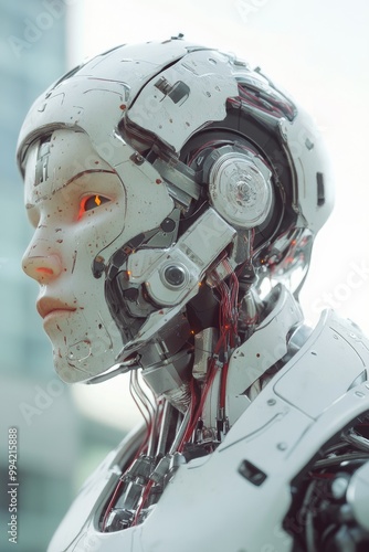 Artistic 3D rendering of a cyborg featuring advanced artificial intelligence