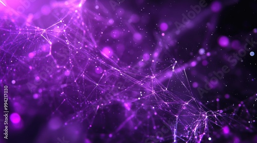 Vibrant purple abstract plexus backdrop created with computer graphics in a three dimensional rendering